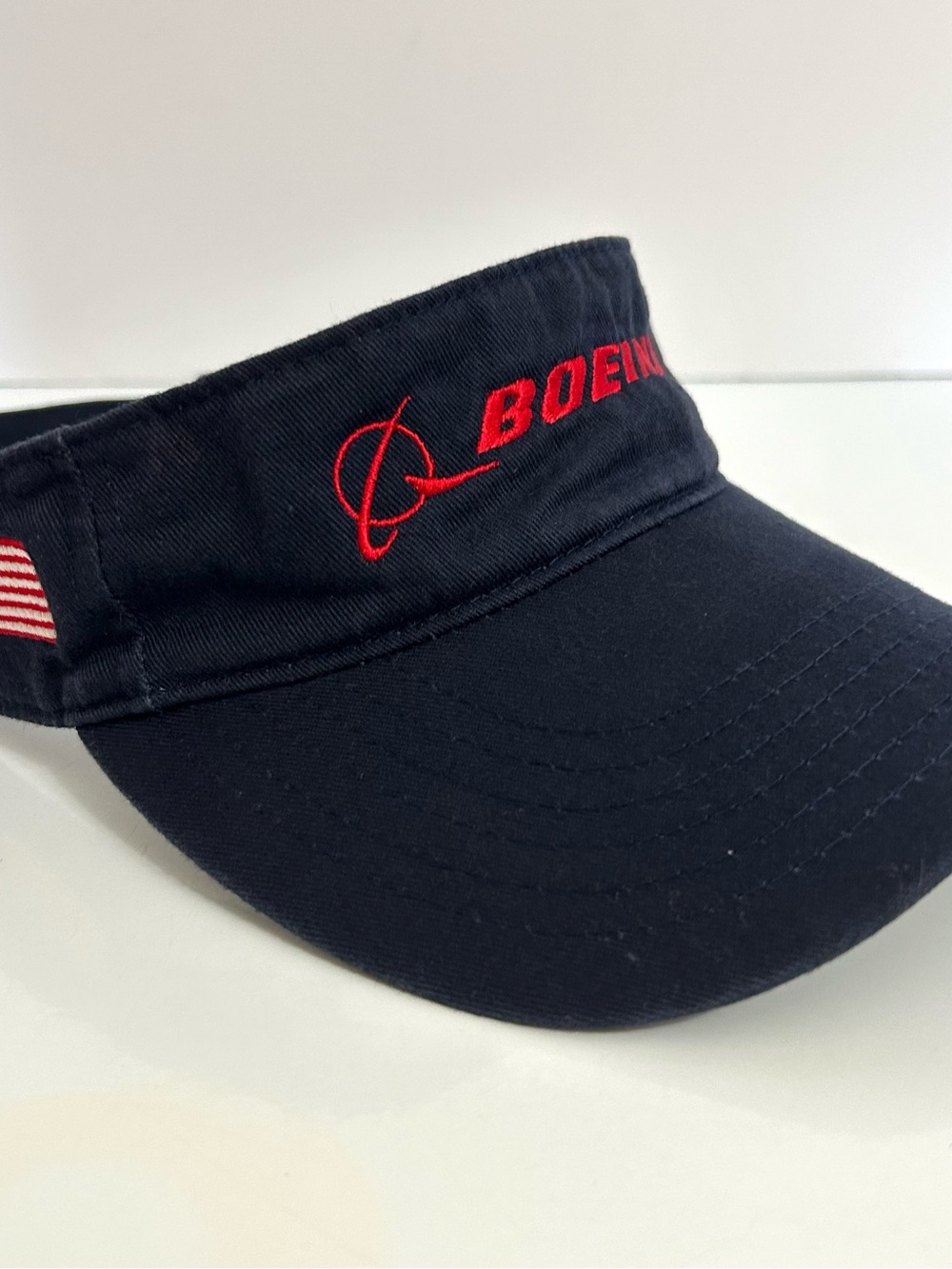 Boring Men's Navy Visor with Red Logo
